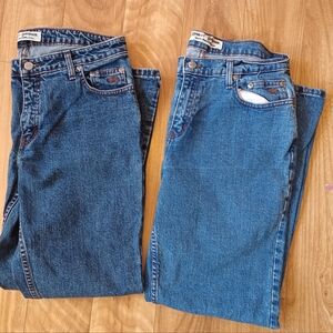 Harley Davidson blue jeans. Woman's 12P. Set of 2. *see measurements*